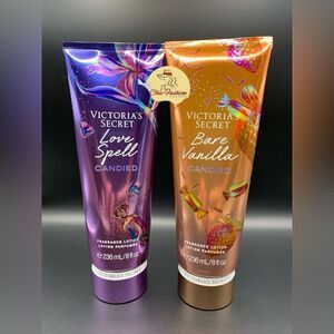 Victoria’s Secret Love Spell and Bare Vanilla Lotion Set

8fl oz each.